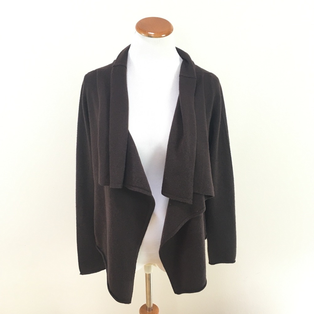ALICE + OLIVIA Cashmere Brown Open Cardigan Sweater Women’s Sz Small‎